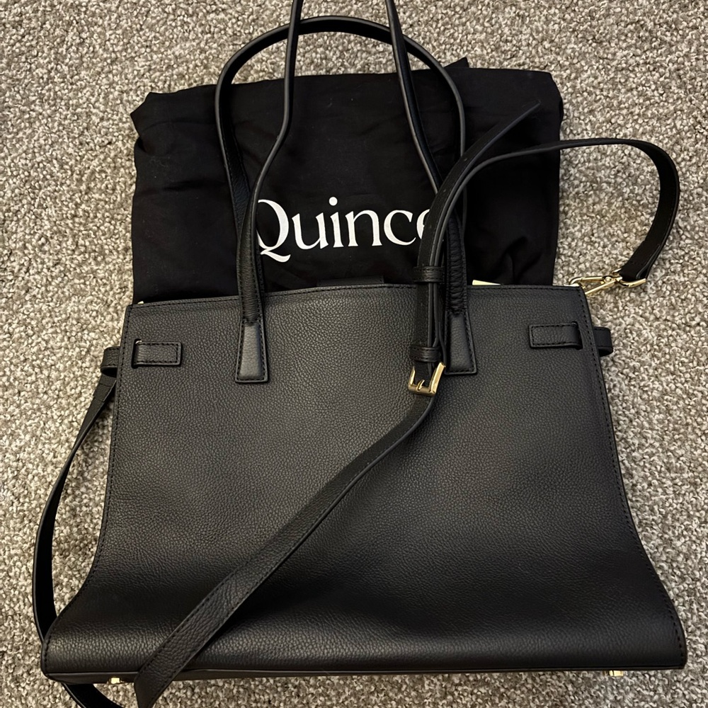 Quince Black Leather Tote